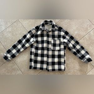 Plaid fleece jacket for men from Zara in size S/M